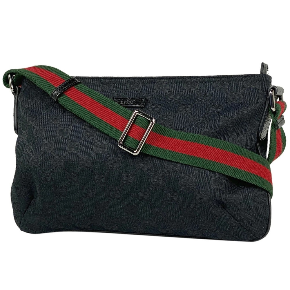 Gucci GG shoulder bag Sherry web canvas black green red